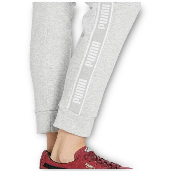 NWT Puma Grey Logo Tape Joggers M - Picture 3 of 7